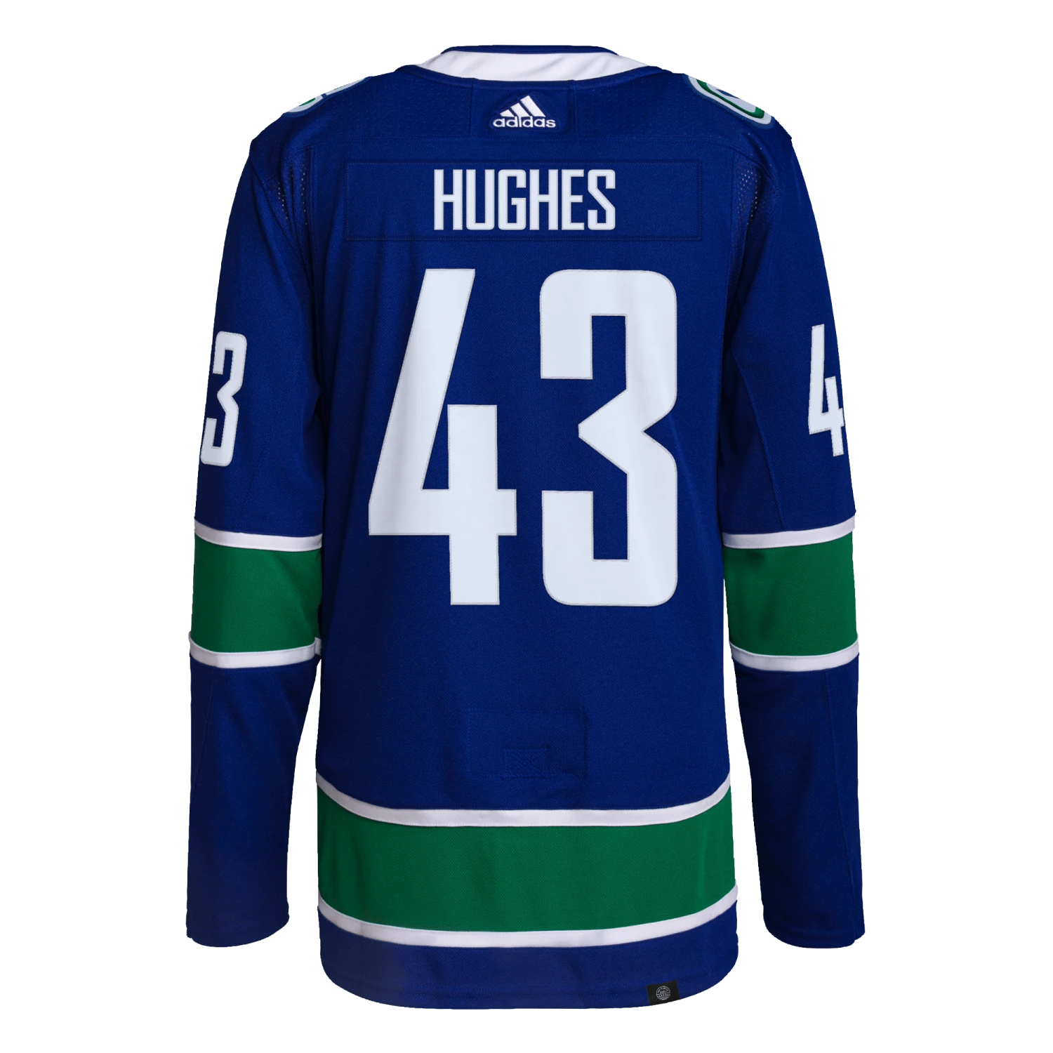 Vancouver Canucks Home Adidas PrimeGreen Senior Jersey - Quinn Hughes 5 Vancouver Canucks Home Adidas PrimeGreen Senior Jersey - Quinn Hughes - Image 3