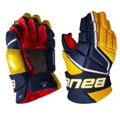 Bauer Vapor 3X Intermediate Hockey Gloves -The Hockey Shop bauer gloves bauer vapor 3x intermediate hockey gloves navy gold 12 29160828796994
