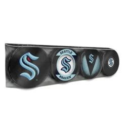 Seattle Kraken Inglasco NHL Logo Hockey Puck (4 Pack)