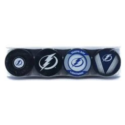 Tampa Bay Lightning Inglasco NHL Logo Hockey Puck (4 Pack)