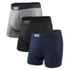 Saxx Vibe Boxers - Black / Grey / Blue (3 Pack) -The Hockey Shop saxx underwear saxx vibe boxers black grey blue 3 pack l 29811040092226